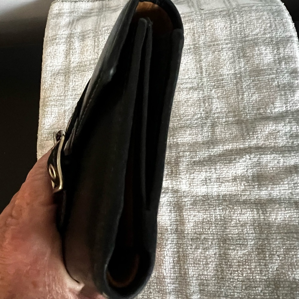 Coach Black Leather Wallet with Silver Buckle - Picture 7 of 8